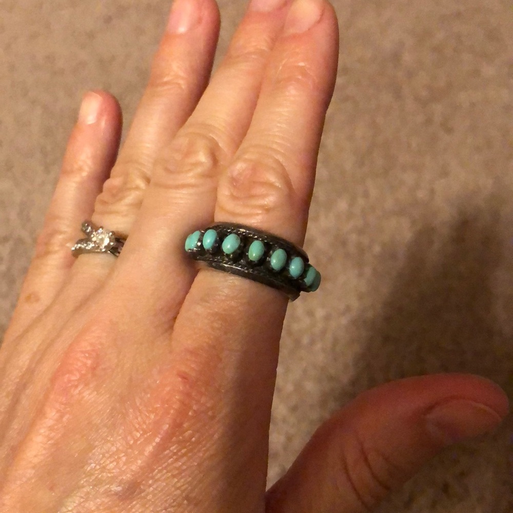 Vintage Navajo sterling turquoise ring